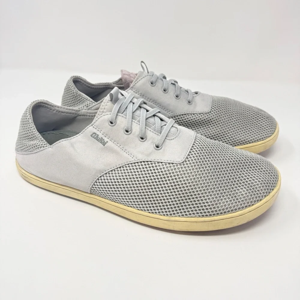 OluKai Nohea Moku Mens Grey Mesh Boat Shoes Sneakers‎ 10283-7BDW Size 12